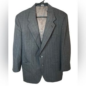 Traditional Briar Apparel Gray Wool Pin Strip Sport Jacket EUC